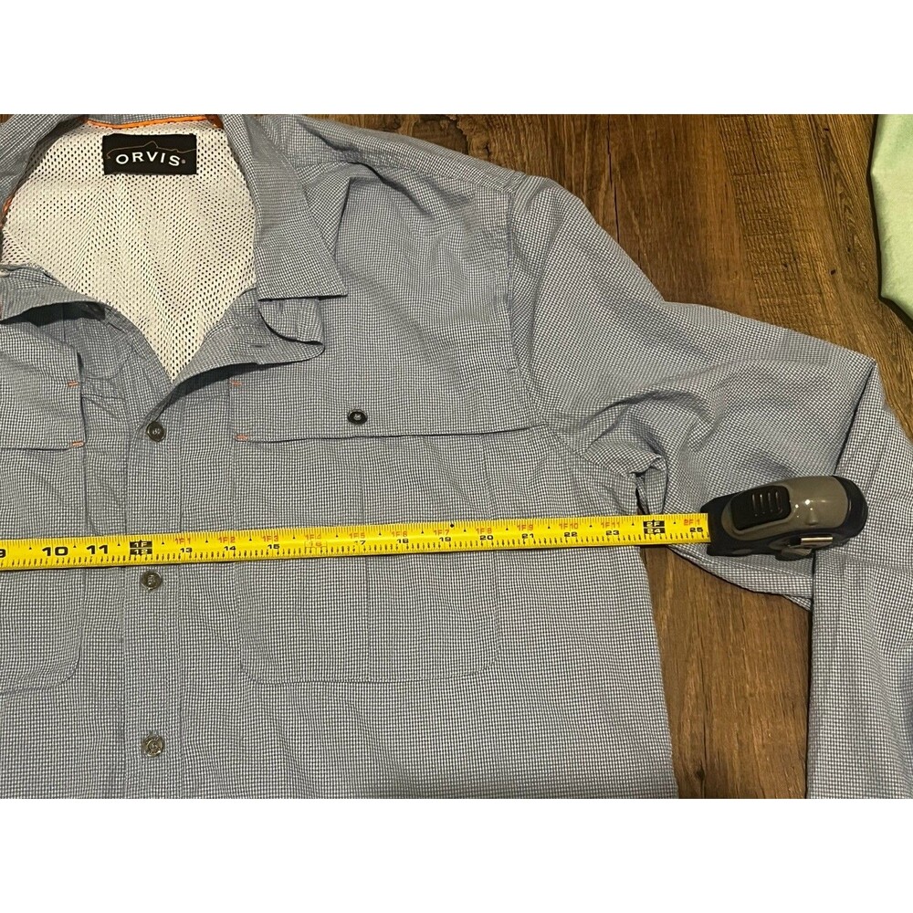 Orvis Men’s Fishing Shirt XL Blue Vented Performance Button Down Long Sleeve - Picture 8 of 12